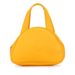 Saint Laurent AB Saint Laurent Yellow Nylon Fabric Logo Handbag France