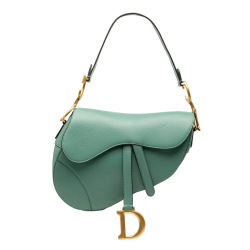 Christian Dior B Dior Green Light Green Calf Leather Saddle Bag Italy