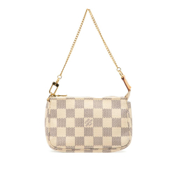 Louis Vuitton AB Louis Vuitton White Damier Canvas Fabric Damier Azur Mini Pochette Accessoires France