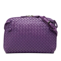 Bottega Veneta AB Bottega Veneta Purple Dark Purple Nappa Leather Leather Nappa Intrecciato Nodini Crossbody Italy