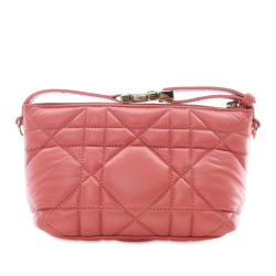 Christian Dior AB Dior Pink Blush Calf Leather Small skin Macrocannage Diortravel Nomad Pouch Italy