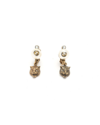 Gucci Lion Head Pearl Earrings