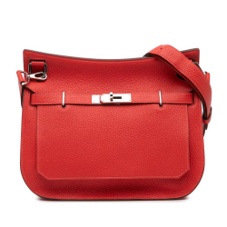 Hermès B Hermès Red Calf Leather Clemence Jypsiere 28 France