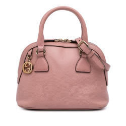 Gucci B Gucci Pink Calf Leather Mini GG Charm Dome Satchel Italy