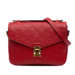 Louis Vuitton B Louis Vuitton Red Monogram Empreinte Leather Pochette Metis France