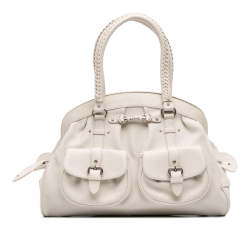 Christian Dior B Dior White Calf Leather Large skin My Dior Frame Handbag Italy