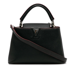 Louis Vuitton AB Louis Vuitton Black Calf Leather Taurillon Capucines BB France