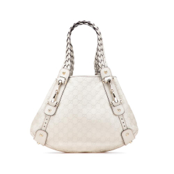 Gucci B Gucci White Calf Leather Small Guccissima Horsebit Pelham Shoulder Bag Italy