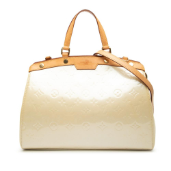 Louis Vuitton B Louis Vuitton White Pearl Vernis Leather Leather Monogram Vernis Brea MM France