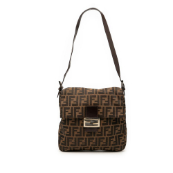 Fendi B Fendi Brown Canvas Fabric Zucca Shoulder Bag Italy