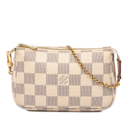 Louis Vuitton B Louis Vuitton White Damier Canvas Fabric Damier Azur Mini Pochette Accessoires France