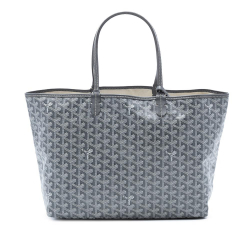 Goyard B Goyard Gray Light Gray Coated Canvas Fabric Goyardine Saint Louis PM France