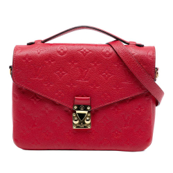 Louis Vuitton AB Louis Vuitton Red Monogram Empreinte Leather Pochette Metis France