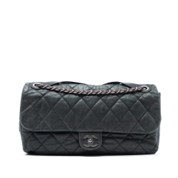 Chanel B Chanel Green Dark Green Calf Leather Jumbo Iridescent skin In The Mix Flap Italy