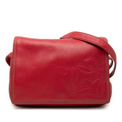 Loewe B LOEWE Red Calf Leather Anagram Flap Crossbody Spain
