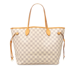 Louis Vuitton B Louis Vuitton White Damier Canvas Fabric Damier Azur Neverfull MM Spain