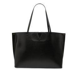 Valentino AB Valentino Black Calf Leather Vlogo Fillme Tote Italy