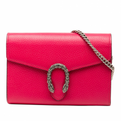 Gucci Dionysus Mini Leather Wallet on Chain Handbag Pink