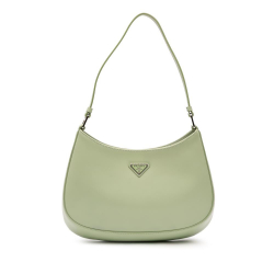 Prada B Prada Green Light Green Calf Leather Spazzolato Cleo Shoulder Bag Italy