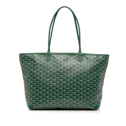 Goyard B Goyard Green Coated Canvas Fabric Goyardine Artois MM France