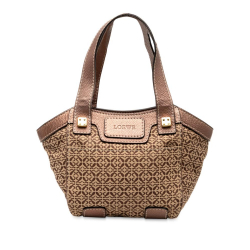 Loewe B LOEWE Brown Canvas Fabric Anagram Tote China