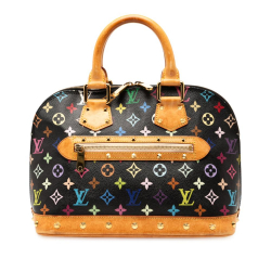 Louis Vuitton B Louis Vuitton Black Monogram Multicolore Canvas Fabric Monogram Multicolore Alma PM France