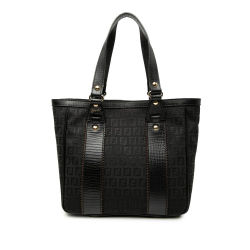 Fendi B Fendi Black Canvas Fabric Zucchino Tote Italy