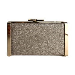 Jimmy Choo J Box Dusty Glitter Texture Metal Clutch Ice