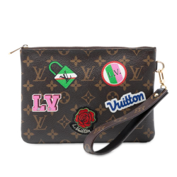 Louis Vuitton AB Louis Vuitton Brown Monogram Canvas Fabric Monogram Patches City Pouch Spain
