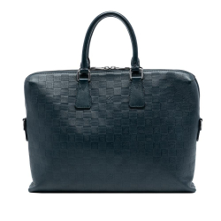 Louis Vuitton AB Louis Vuitton Blue Dark Blue Calf Leather Damier Infini Porte Documents Jour Spain