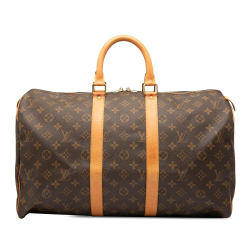 Louis Vuitton B Louis Vuitton Brown Monogram Canvas Fabric Monogram Keepall 45 France