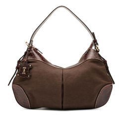 Celine B Celine Brown Dark Brown Canvas Fabric Hobo China