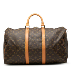 Louis Vuitton B Louis Vuitton Brown Monogram Canvas Fabric Monogram Keepall 50 France