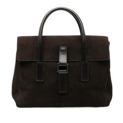 Gucci B Gucci Brown Dark Brown Suede Leather Handbag Italy