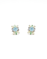 Christian Dior Colored Rhinestone Clip-on Earrings