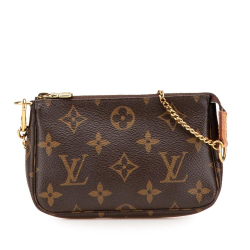 Louis Vuitton B Louis Vuitton Brown Monogram Canvas Fabric Monogram Mini Pochette Accessoires France