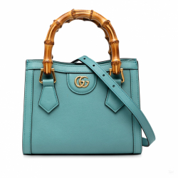 Gucci Diana Mini Leather Tote Handbag Blue