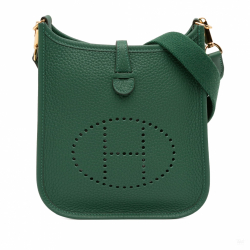 Hermès Evelyne 16 TPM Taurillon Clemence Leather Amazone Hobo Crossbody Vert Moyen