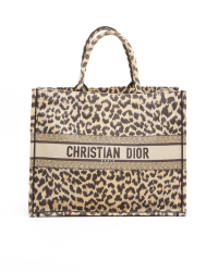 Christian Dior Large Leopard Mizza Book Tote Bag