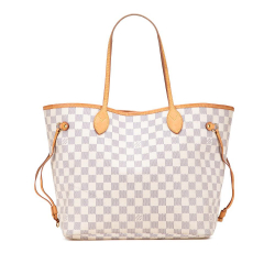 Louis Vuitton B Louis Vuitton White Damier Canvas Fabric Damier Azur Neverfull MM United States