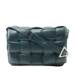 Bottega Veneta Green Nappa Intrecciato Padded Cassette Crossbody Italy