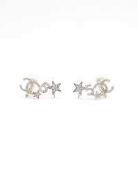 Chanel Coco Mark Rhinestone cuff Earrings