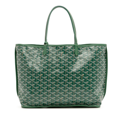 Goyard B Goyard Green Coated Canvas Fabric Goyardine Reversible Anjou PM France