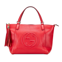 Gucci B Gucci Red Calf Leather Small Soho Cellarius Satchel Italy