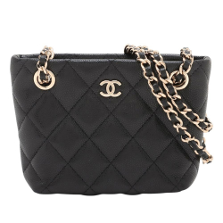 Chanel AB Chanel Black Caviar Leather Leather Mini Quilted Caviar Shoulder Bag France