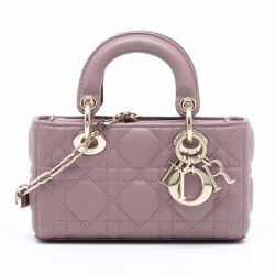 Christian Dior AB Dior Purple Lambskin Leather Leather Micro Lambskin Cannage Lady D Joy Italy