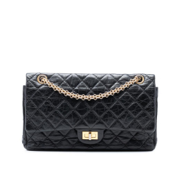 Chanel AB Chanel Black Calf Leather Reissue 2.55 Aged skin Double Flap 226 Italy