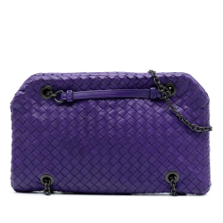 Bottega Veneta B Bottega Veneta Purple Dark Purple Nappa Leather Leather Nappa Intrecciato Duo Shoulder Bag Italy