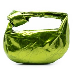 Bottega Veneta AB Bottega Veneta Green Calf Leather Mini Metallic Crushed skin Jodie Italy