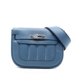 Hermès AB Hermès Blue Calf Leather Swift Berline 28 France